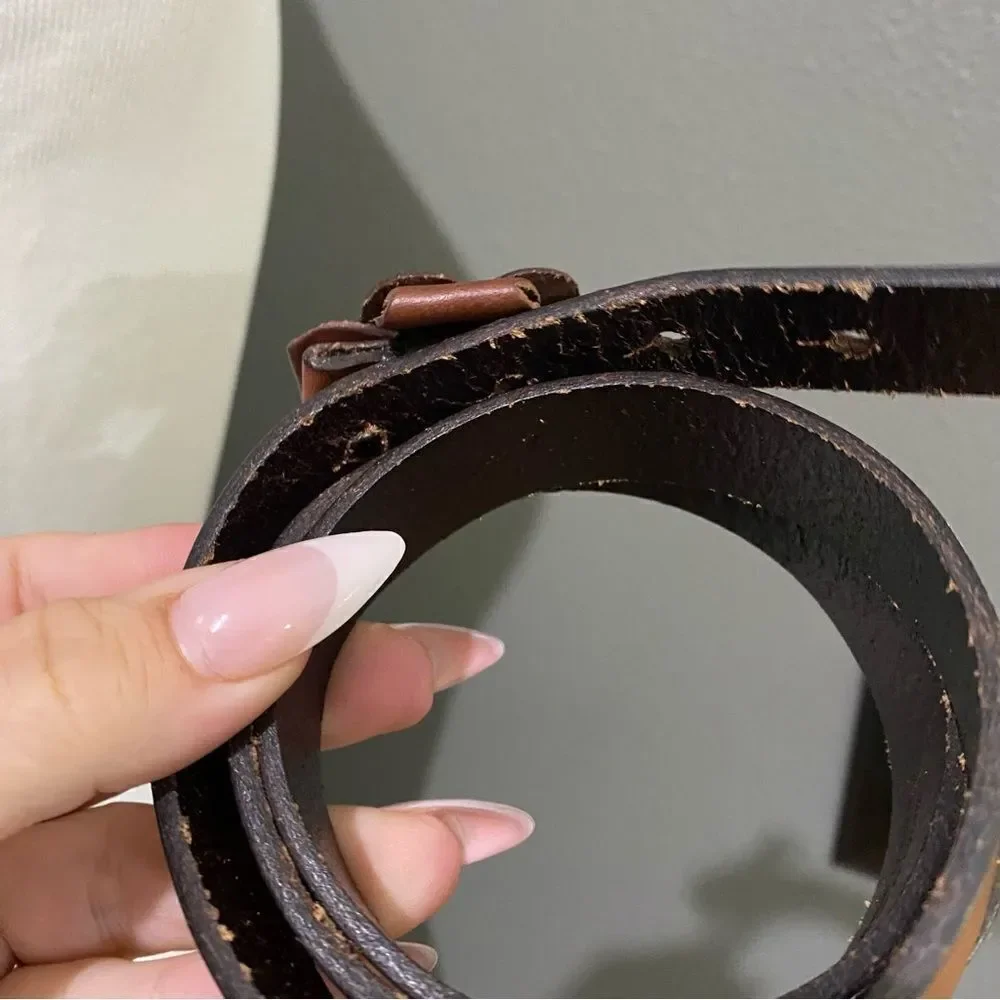 Abercrombie & Fitch Brown floral Genuine leather belt